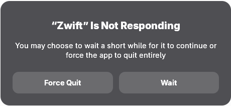 "Zwift" Is Not Responding